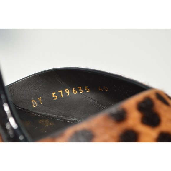 New YSL Saint Laurent TRIBUTE 105 Snakeskin Leopard Print Pony Hair Shoes 40 10 - Picture 10 of 11